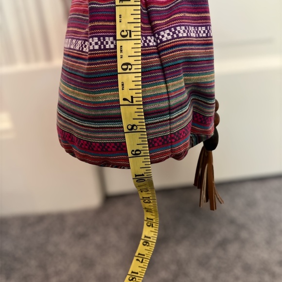 !!!FINAL DROP!!! Brash Multi Fabric Bucket/Hobo Bag with Faux Leather Tassels - Picture 10 of 12